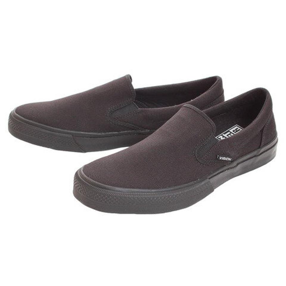 ヴィジョン（VISION） スニーカー CANVAS SLIP ON VSW-8151 BLACK/BLACK カジュアルシューズ （メンズ）