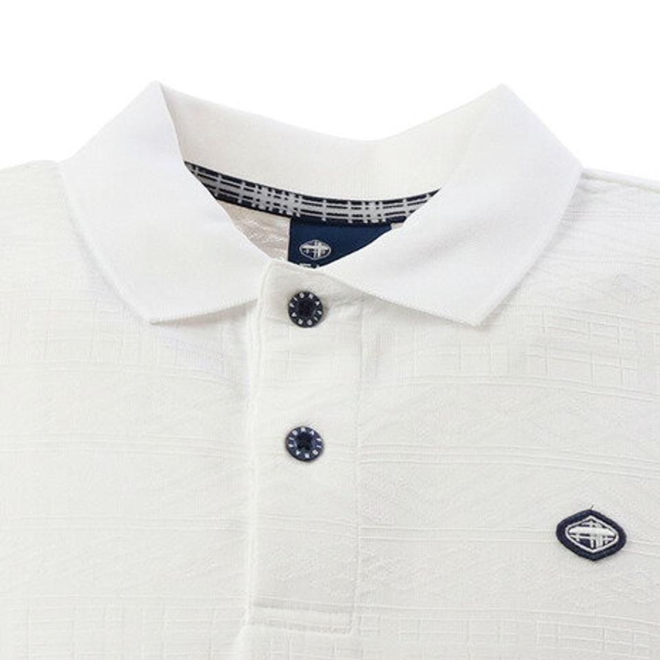 フィドラ(FIDRA) ゴルフウェア メンズ ジャガードポロシャツ FI51TG11 WHT (メンズ)