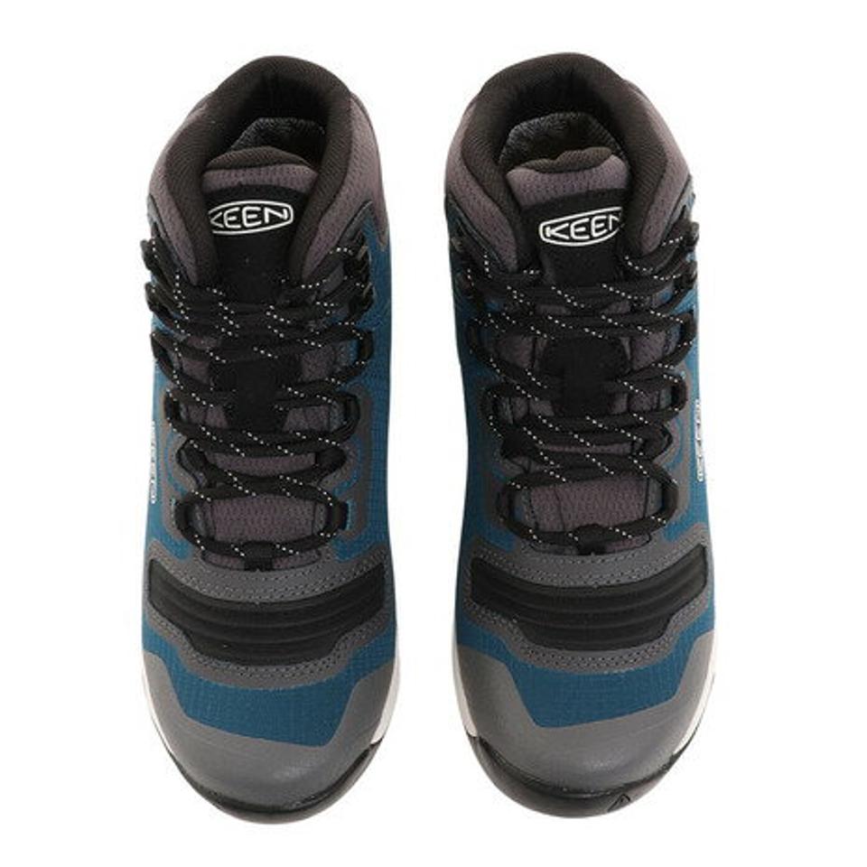 キーン（KEEN）（レディース）テンポフレックスミッドウォータープルーフ Blue Coral/Star White 1025465 防水ハイキングシューズ 登山靴 アウトドア 軽量