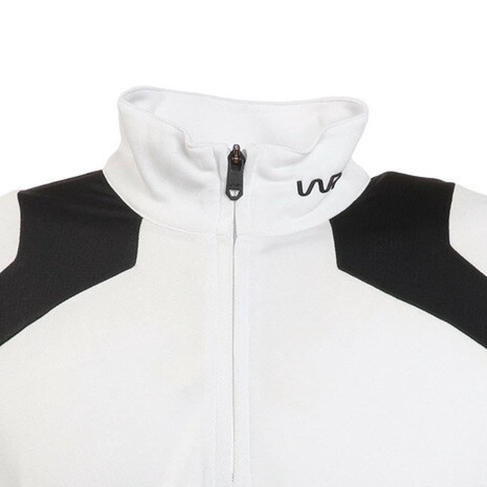 ザ・ワープ・バイ・エネーレ(The Warp By Ennerre)(メンズ)ゴルフウェア ワープフレックス メッシュ半袖ジップシャツ WB5KTG14 WHT