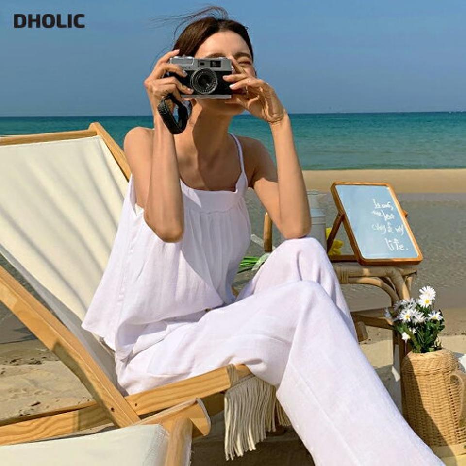 リネン混フレアキャミソール&スラックスセット・全4色・t02422 レディース 【pt】セットアップ setup トップス スリーブレス ノースリーブ キャミソール フレア リネン スラックス パンツ ロングパンツ 単色 無地 シンプル 春 夏 韓国ファッション