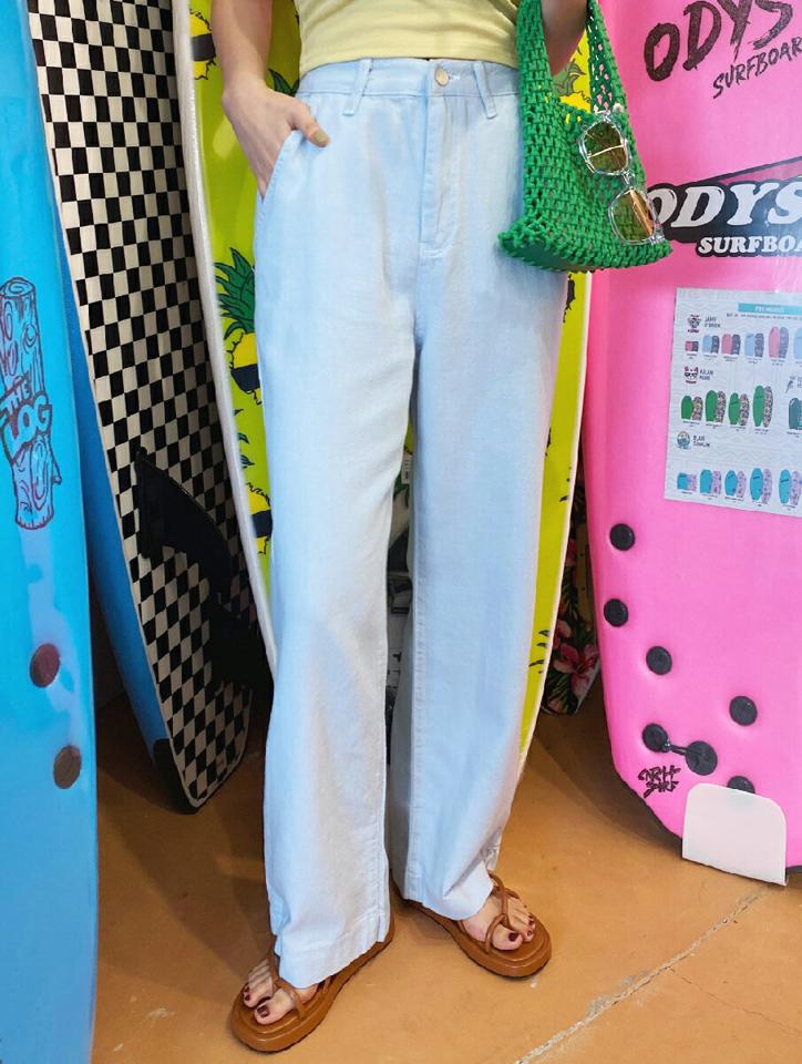 コットンワイドパンツ・全3色・t02429 レディース 【pt】パンツ ズボン ロングパンツ 長ズボン ストレート ワイドパンツ 単色 無地 シンプル カジュアル ベルトループ ハイウエスト 春 夏 韓国ファッション