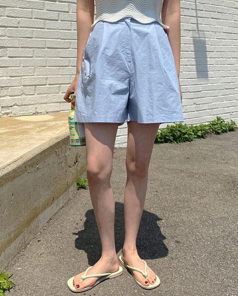 ワンタックワイドショートパンツ・全7色・t02432 レディース 【pt】ショートパンツ 短パン パンツ ズボン ワイド 単色 無地 シンプル ベーシック タック カジュアル ベルトループ 黄緑 春 夏 韓国ファッション