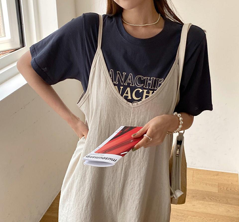 PANACHE!レタリングTシャツ・全3色・t66734 レディース 【tops】トップス Tシャツ 半袖 ハーフスリーブ ロゴ レタリング ロゴT ラウンドネック カジュアル ラフ パステル 春 夏 韓国ファッション