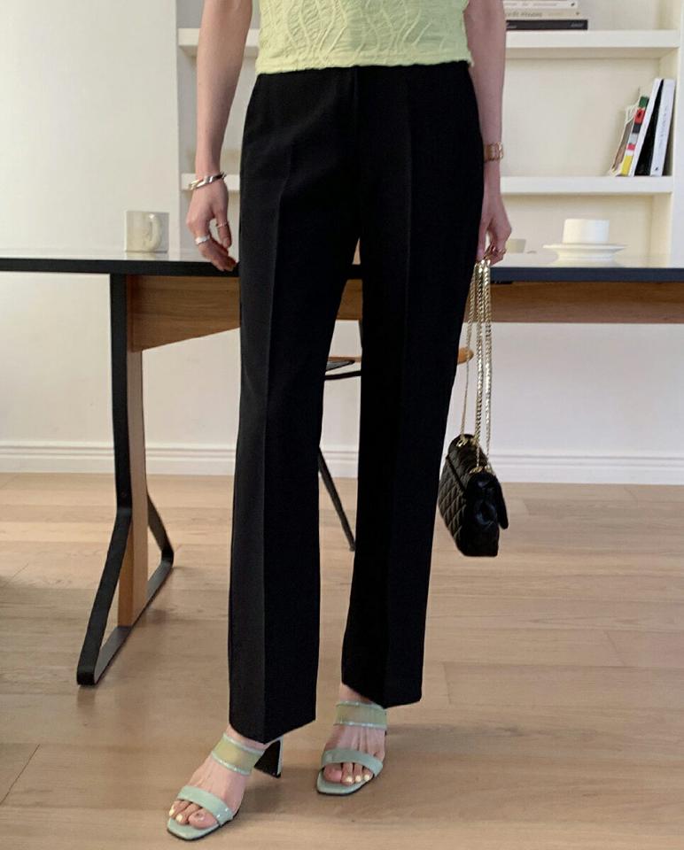 ワイドフィットスラックス・全3色・t00653 レディース 【pt】パンツ ロング丈 カラーパンツ 単色 無地 シンプル ベーシック オフィスカジュアル パステル ワイド フルレングス 春 夏 秋 緑 フェミニン 大人っぽ 韓国ファッション ハイホリHIHOLLI