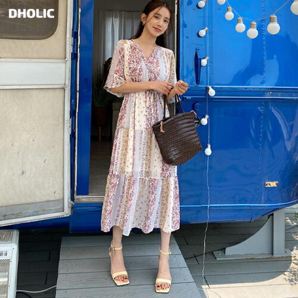 【10%OFF】ペイズリーシフォンカシュクールワンピース・全2色・b67601 レディース 【ops】ワンピース ロング丈 ロングワンピース カシュクール シフォン ペイズリー柄 七分袖 7分袖 総柄 エスニック 民族 リゾート 春 夏 韓国ファッション opsセール
