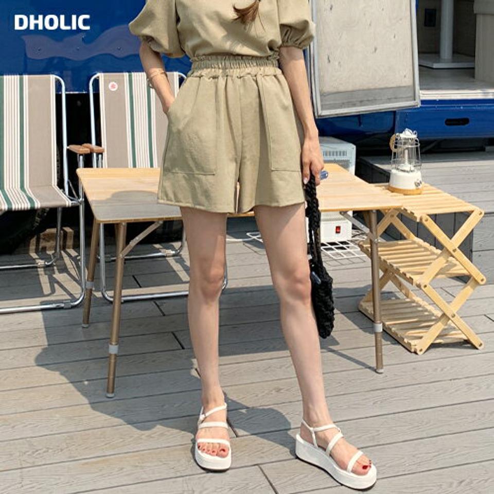 ウエストゴムショートパンツ・全3色・t67604 レディース 【pt】パンツ ズボン ショートパンツ 短パン ウエストゴム 単色 無地 ベーシック シンプル カジュアル ラフ ワイド ハイウエスト シャーリング 春 夏 韓国ファッション