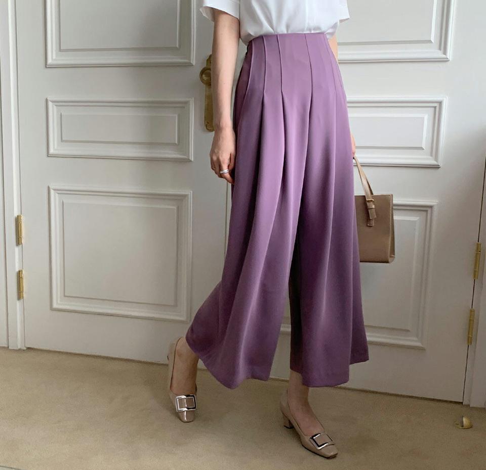 ≪人気商品再入荷≫ツータックフレアパンツ・全3色・e72367 レディース 【pt】パンツ ロング丈 単色 無地 シンプル パステル カラーパンツ 体型カバー フレア ゆったり 揺れ感 ハイウエスト 春 夏 フェミニン 韓国ファッション ハイホリHIHOLLI