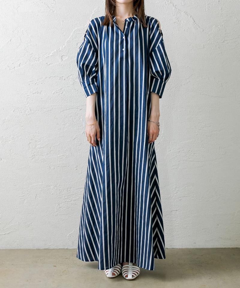 【サイズ展開あり】ショルダースリットシャツワンピース