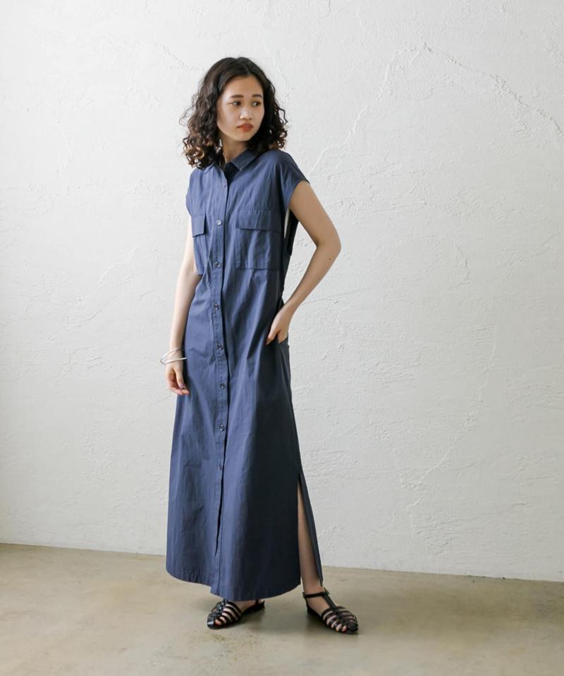 [mline] ノースリロングシャツワンピース