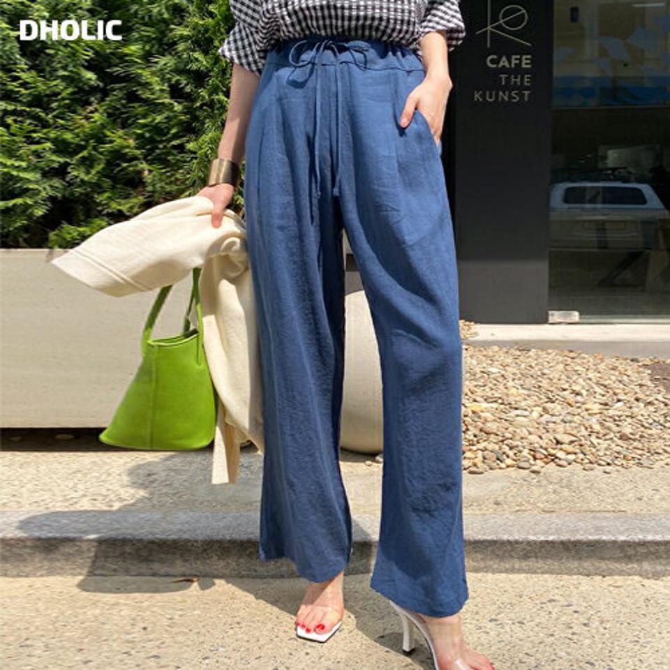 【10%OFF】リネン混ワイドスラックス・全3色・t72445 レディース 【pt】スラックス パンツ ロング丈 単色 無地 シンプル ベーシック リネン混 カラーパンツ ワイド 楽ちん ラフ 体型カバー ゆったり 春 夏 カジュアル 韓国ファッション ハイホリHIHOLLI セール SALE