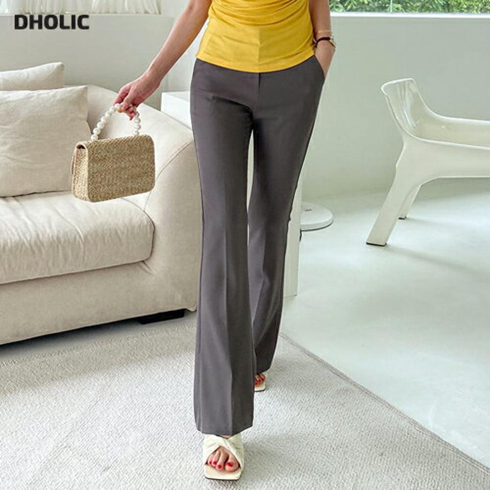 スリムフレアスラックス・全3色・t72443 レディース 【pt】スラックス パンツ ロング丈 単色 無地 シンプル ベーシック フレア スリム 細身 春 夏 大人っぽ フェミニン ハイウエスト ダーツ きれいめ 韓国ファッション ハイホリHIHOLLI