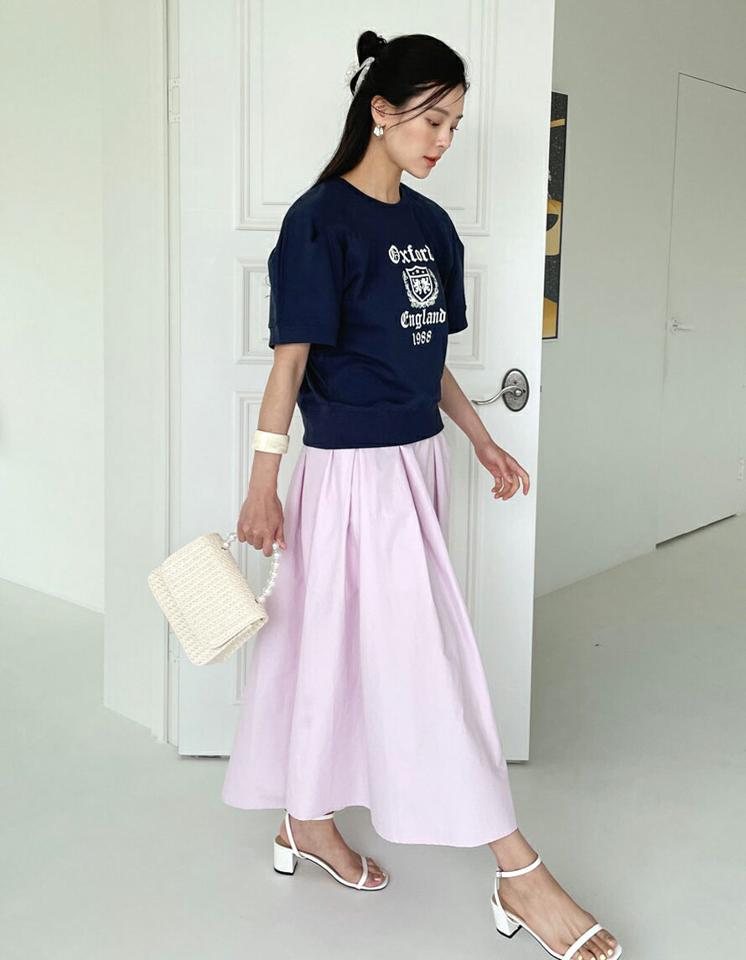 レタリング半袖スウェット・全3色・b72426 レディース 【tops】トップス 半袖 Tシャツ スウェット ラフ レタリング ロゴT ロゴ 柄 模様 綿 コットン ルーズ クロップド丈 ラグラン 春 夏 カジュアル 緑 韓国ファッション ハイホリHIHOLLI