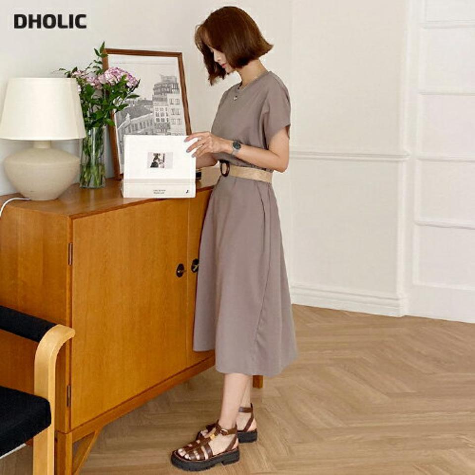 【10%OFF】ラウンドワンピース・全4色・t67203 レディース 【ops】ワンピース ロング丈 ロングワンピース 半袖 ラウンドネック 単色 無地 シンプル ベーシック カジュアル ラフ ドルマンスリーブ 二の腕カバー 春 夏 韓国ファッション opsセール