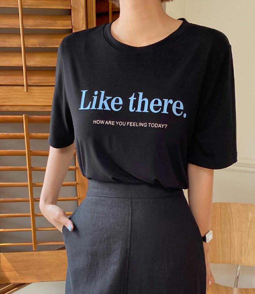【10%OFF】レタリングラウンドTシャツ・全4色・t67190 レディース 【tops】トップス Tシャツ 半袖 ロゴT ロゴ ハーフスリーブ レタリング ラウンドネック シンプル カジュアル ラフ 韓国ファッション 半Tセール