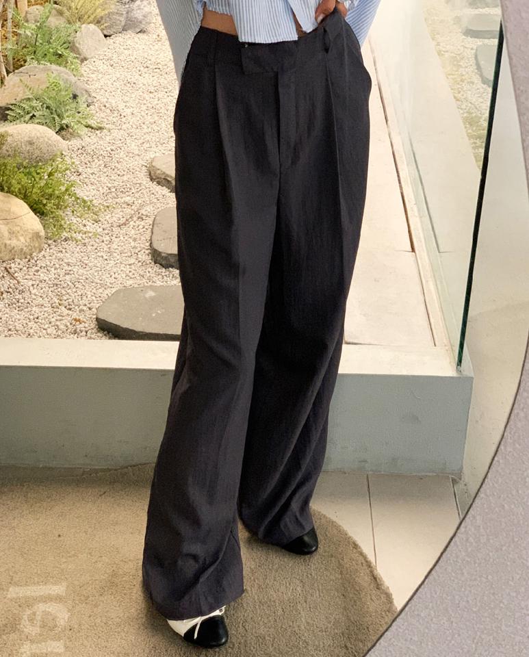 ワンタックワイドスラックス・全3色・t01102 レディース 【pt】スラックス パンツ ズボン ロングパンツ ワイドパンツ タック 単色 無地 シンプル 大人 ベーシック オフィスカジュアル ハイウエスト ベルトループ 黄色 春 夏 韓国ファッション