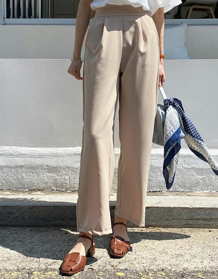 【10%OFF】ワイドスラックス・全3色・t72198 レディース 【pt】スラックス パンツ ロング丈 カラーパンツ 無地 シンプル ベーシック ワイド タック 体型カバー ストレート 春 夏 秋 大人っぽ カジュアル カーキ 緑 きれいめ 韓国ファッション ハイホリHIHOLLI セール SALE