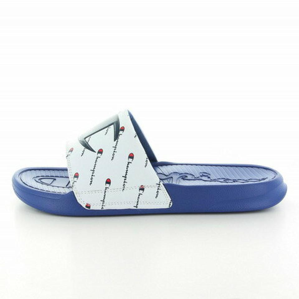 チャンピオン（CHAMPION）（メンズ、レディース）サンダル ぺたんこ スポーツ シャワーサンダル CP LS009 スレイ 55180085 ホワイト/ブルー