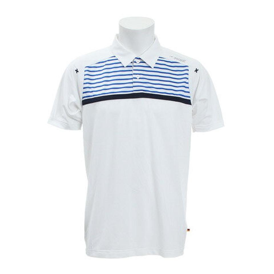 【30%OFFクーポン！期間限定12日迄まで】パシフィック（PACIFIC） テニス ドライプラス CAゲームポロボーダー PT19SM404 WHT （メンズ）