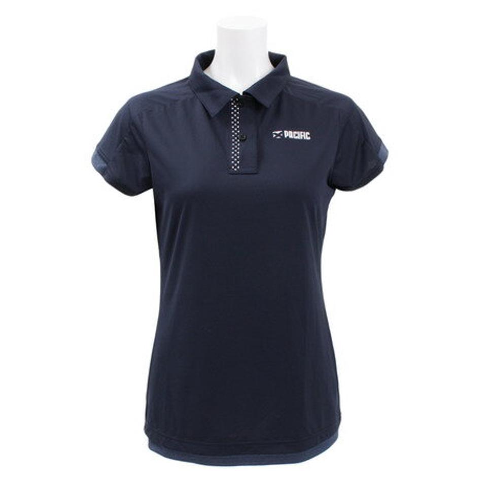 パシフィック（PACIFIC） テニス ドライプラス CAゲームポロボーダー PT19SW414 NVY （レディース）