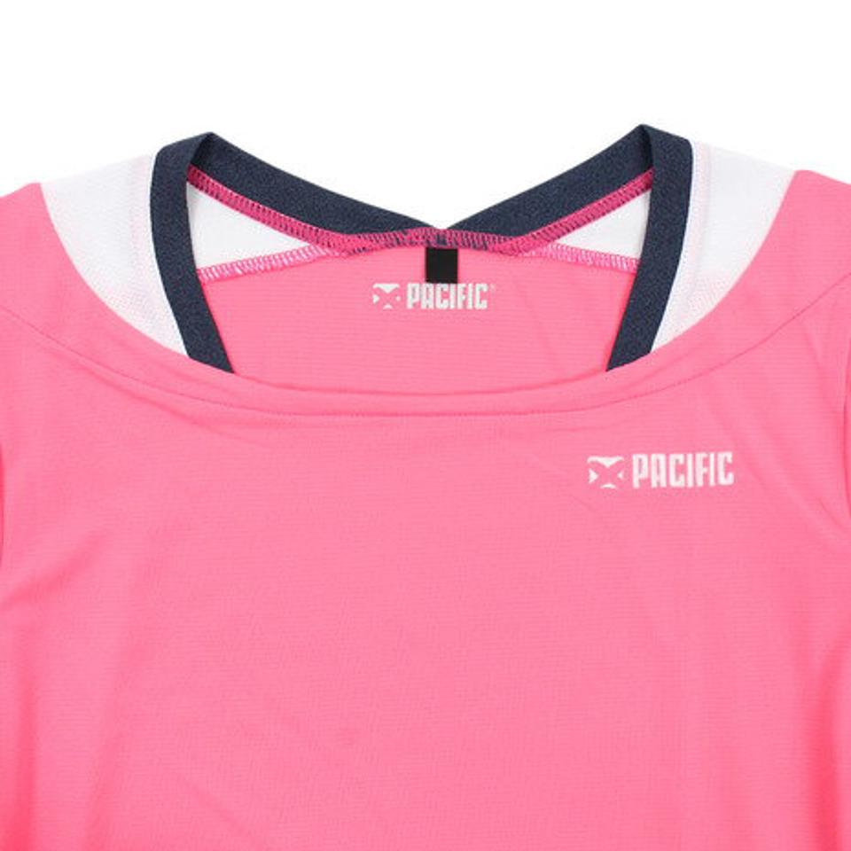 パシフィック(PACIFIC) テニス ドライプラス CAゲームシャツボーダー PT19SW413 PNK (レディース)