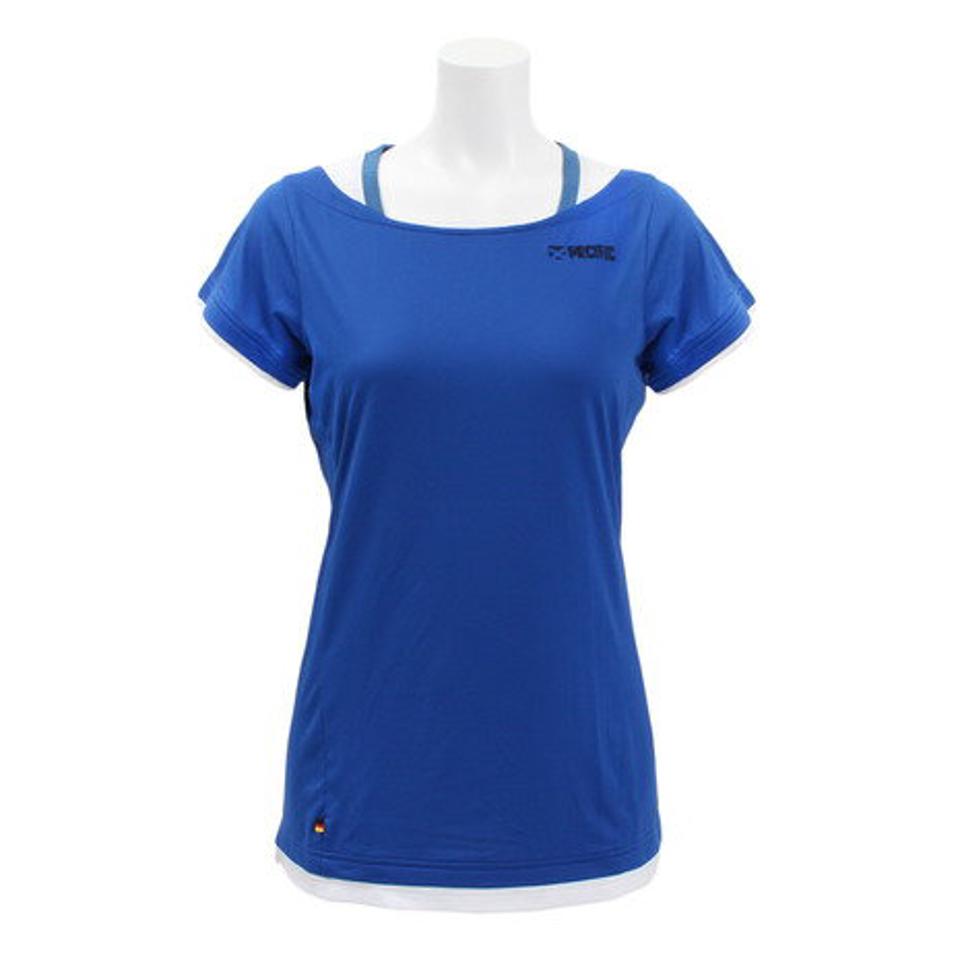 パシフィック(PACIFIC) テニス ドライプラス CAゲームシャツボーダー PT19SW413 BLU (レディース)