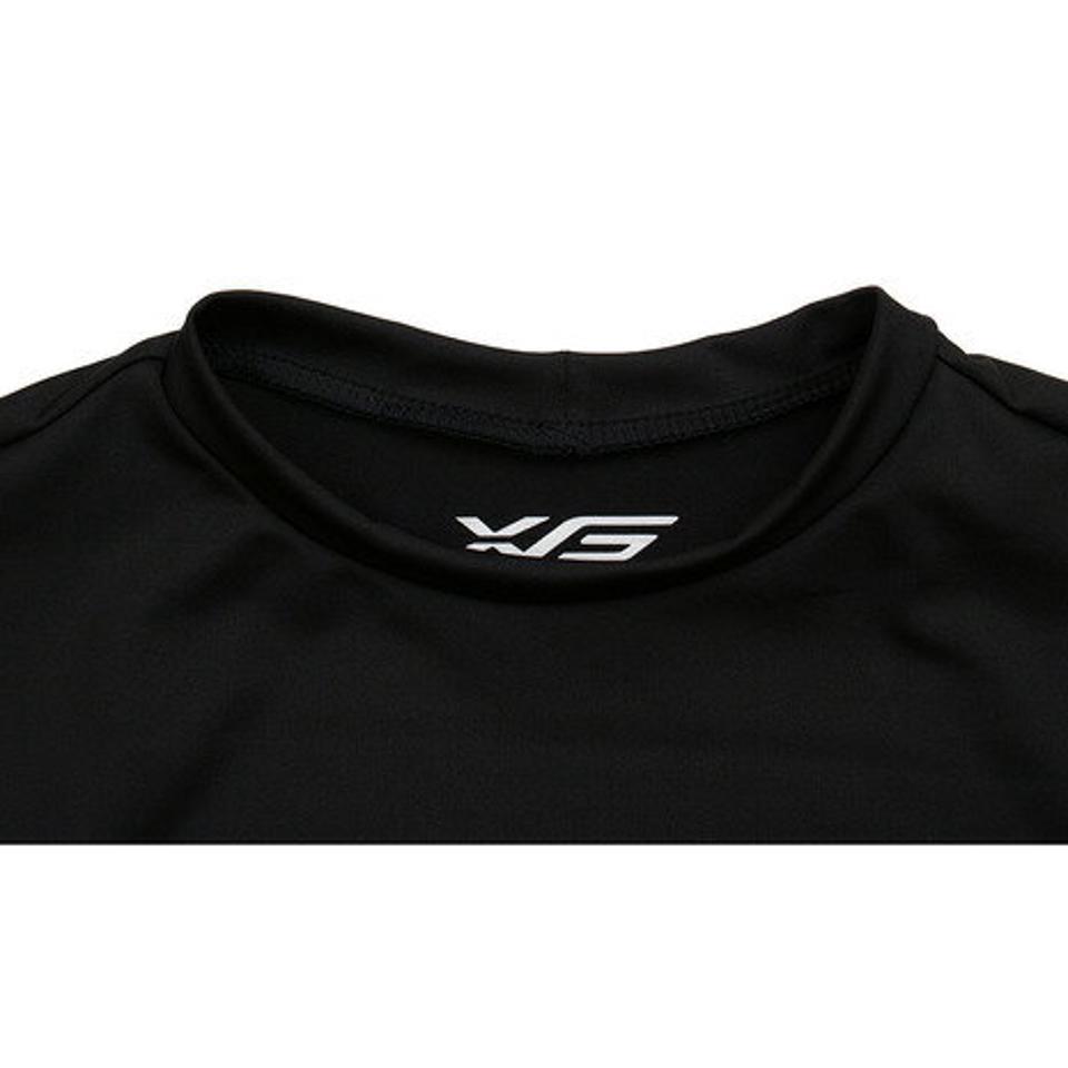 【2点購入10%OFFクーポン対象 8/5まで】エックスティーエス(XTS) 野球 アンダーシャツ 半袖 ジュニア ストレッチ インナー シャツ 724G6ES4198 黒 (キッズ)