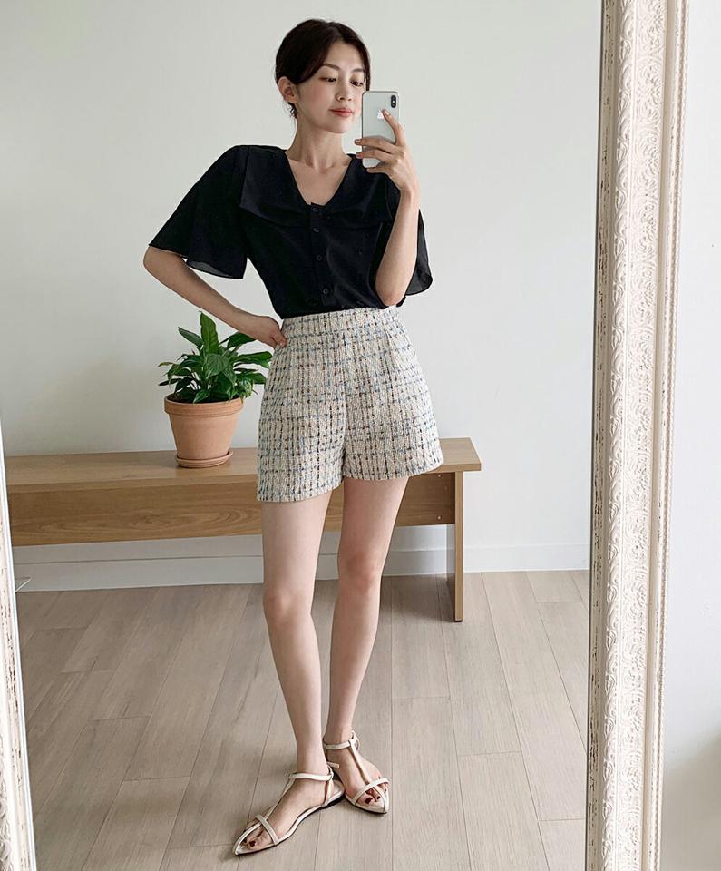 【10%OFF】ダブルリボンカラーブラウス・全2色・t67224 レディース 【bl】トップス ブラウス 半袖 ハーフスリーブ 二の腕カバー りぼん 襟コン 大きい襟 ガーリー かわいい 可愛い オフィスカジュアル 単色 フレアスリーブ 春 夏 韓国ファッション セール SALE