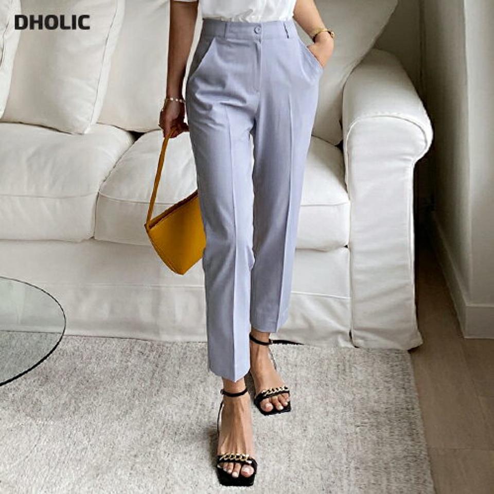 スリムクロップドスリットスラックス・全3色・t67234 レディース 【pt】スラックス パンツ ズボン ロングパンツ 単色 無地 シンプル ベーシック クロップド丈 スリット パステル 大人 オフィスカジュアル ハイウエスト 春 夏 韓国ファッション