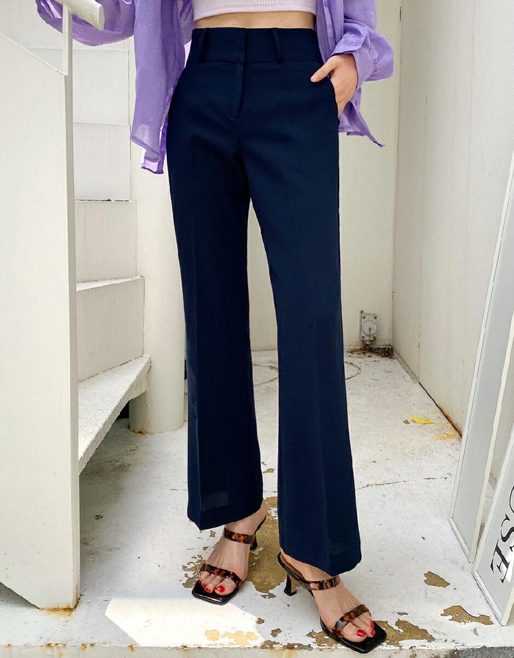 Vスリットワイドスラックス・全3色・t00688 レディース 【pt】パンツ ロング丈 単色 無地 シンプル ベーシック スリット ワイド ハイウエスト ダーツ カラーパンツ 春 夏 大人っぽ カジュアル オフィスカジュアル 赤 韓国ファッション ハイホリHIHOLLI