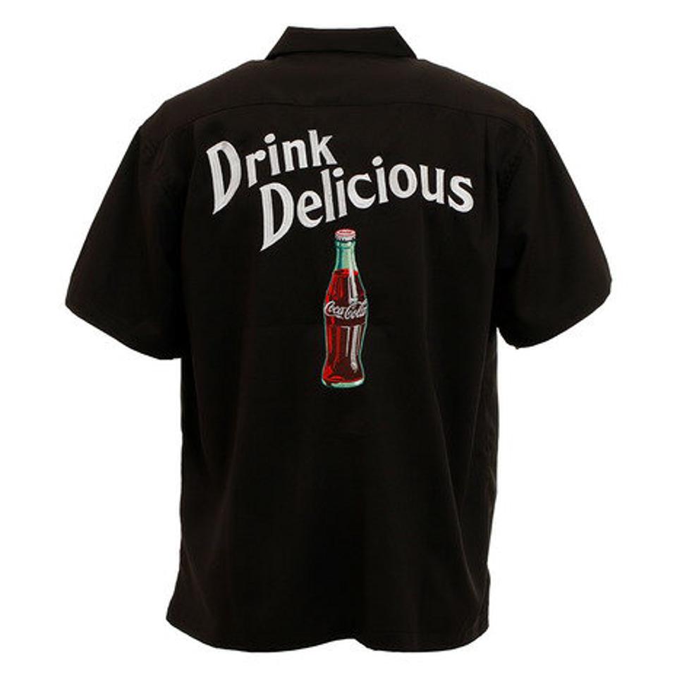 コカコーラ(Coca-Cola)(メンズ)バックボトルシャツ 0530113-01 BLK