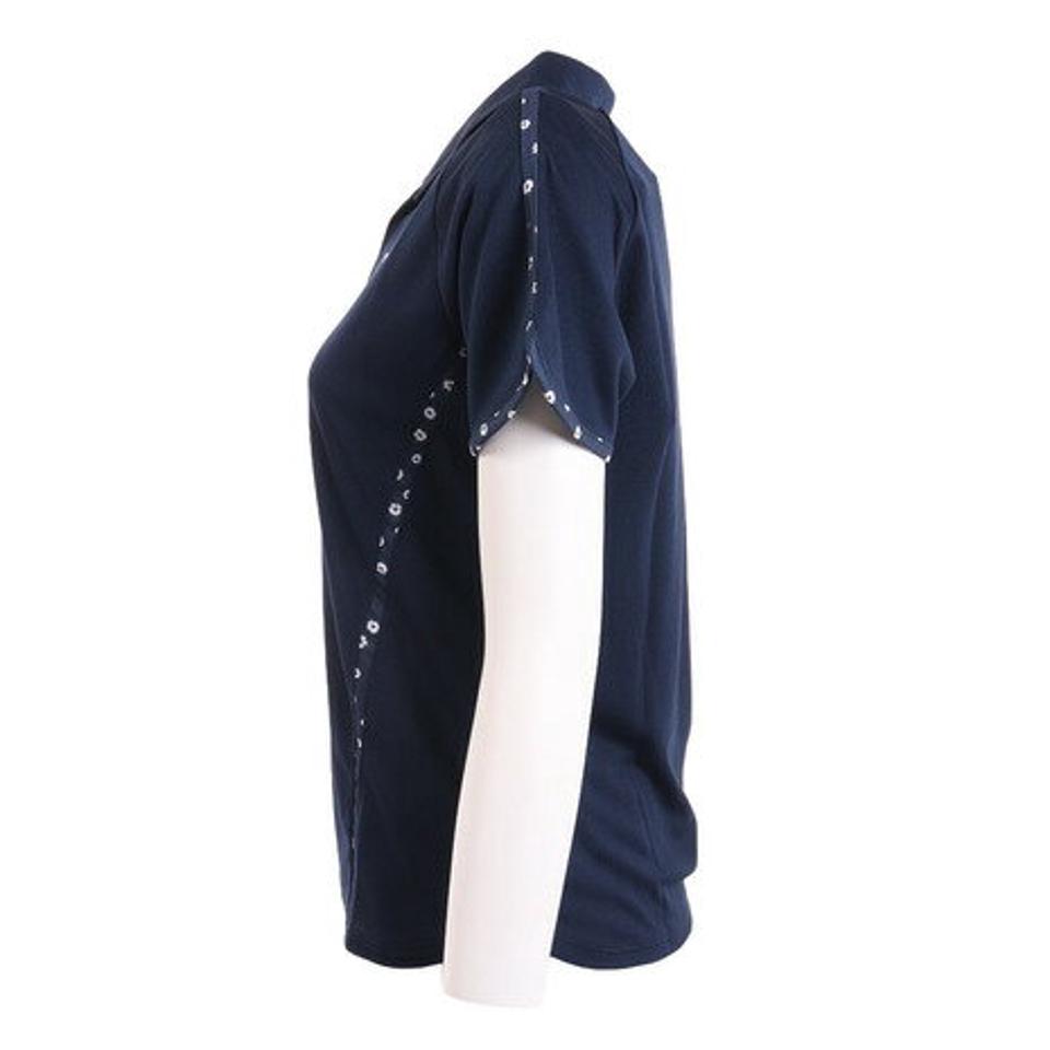ウィッテム(HUITIEME) テニスウェア レディース ドライプラス プリンテッド ポロシャツ HU20S03LS733006NVY (レディース)