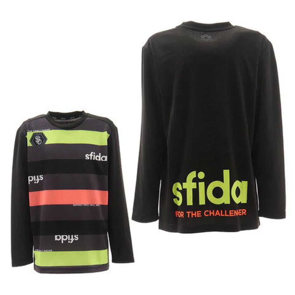 スフィーダ(SFIDA) ジュニア 長袖昇華ロゴボーダープラクティスシャツ SA-20A12 BLK (キッズ)