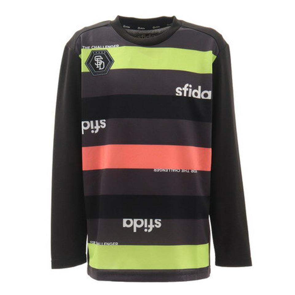 スフィーダ(SFIDA) ジュニア 長袖昇華ロゴボーダープラクティスシャツ SA-20A12 BLK (キッズ)