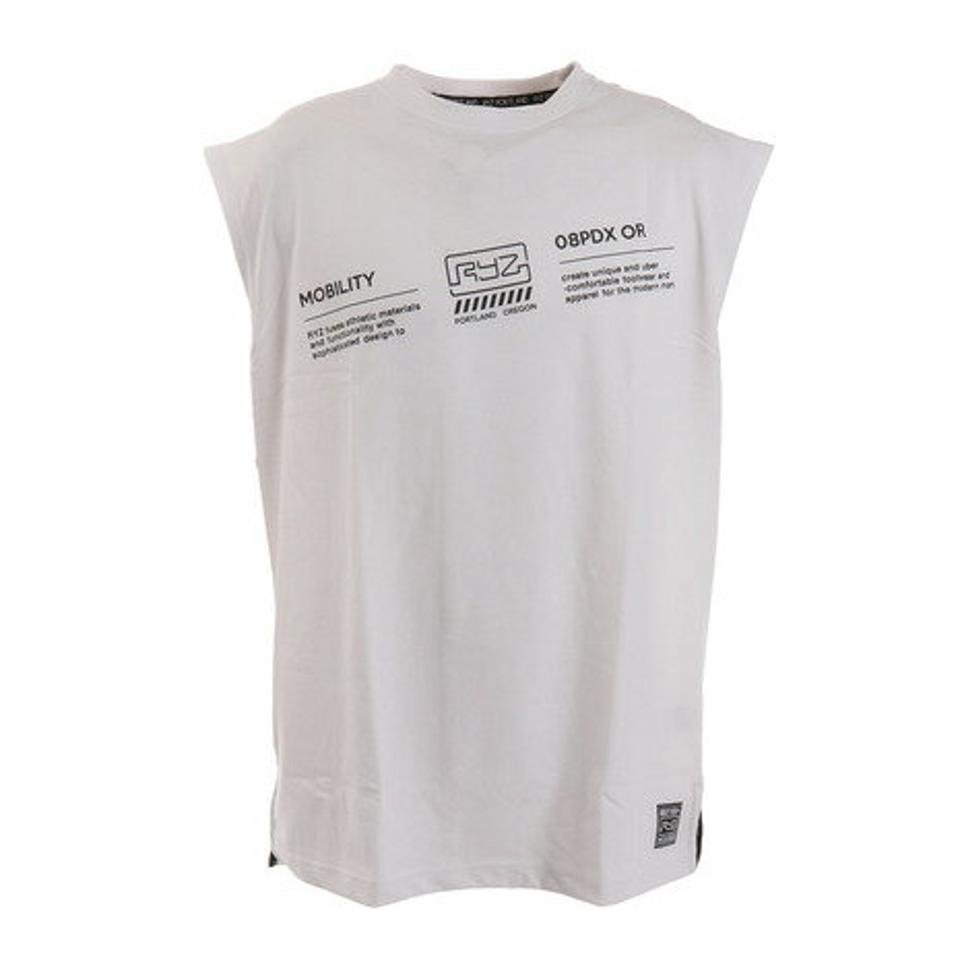 ライズ(RYZ)(メンズ)STAMPED ノースリーブシャツ 869R1EG6244 WHT