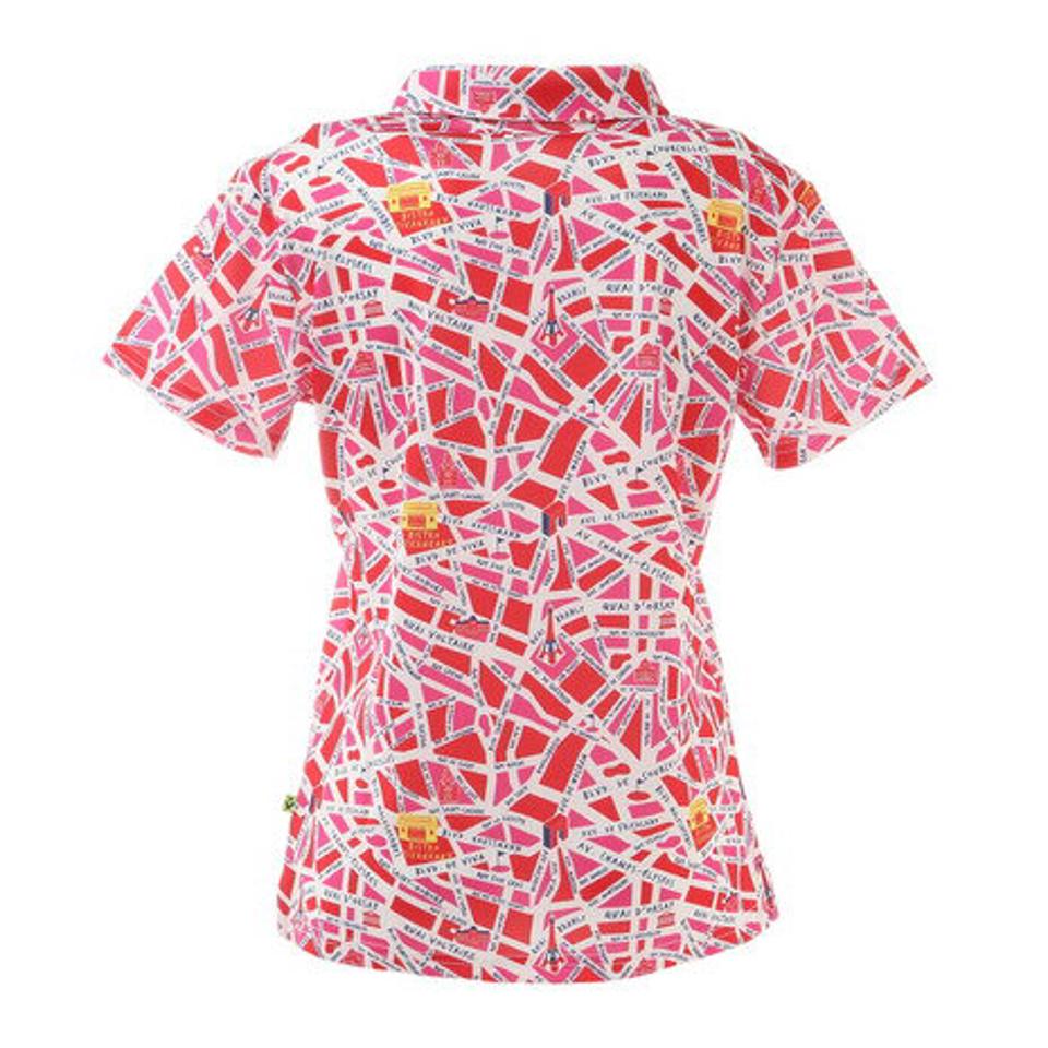 ビバハート(VIVA HEART) ゴルフウェア UVカット Map-プリント フェイスカバー付半袖シャツ 012-24344-063 (レディース)