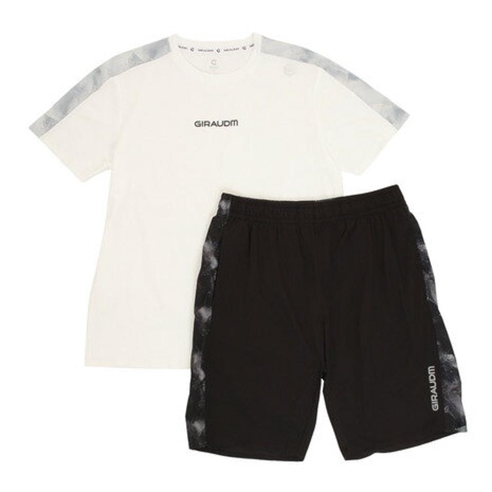 ジローム（GIRAUDM） ドライ 吸汗速乾 UVカット テッククロス Tスーツ 863GM1SD6721 WHT Tシャツ&ハーフパンツセット （メンズ）