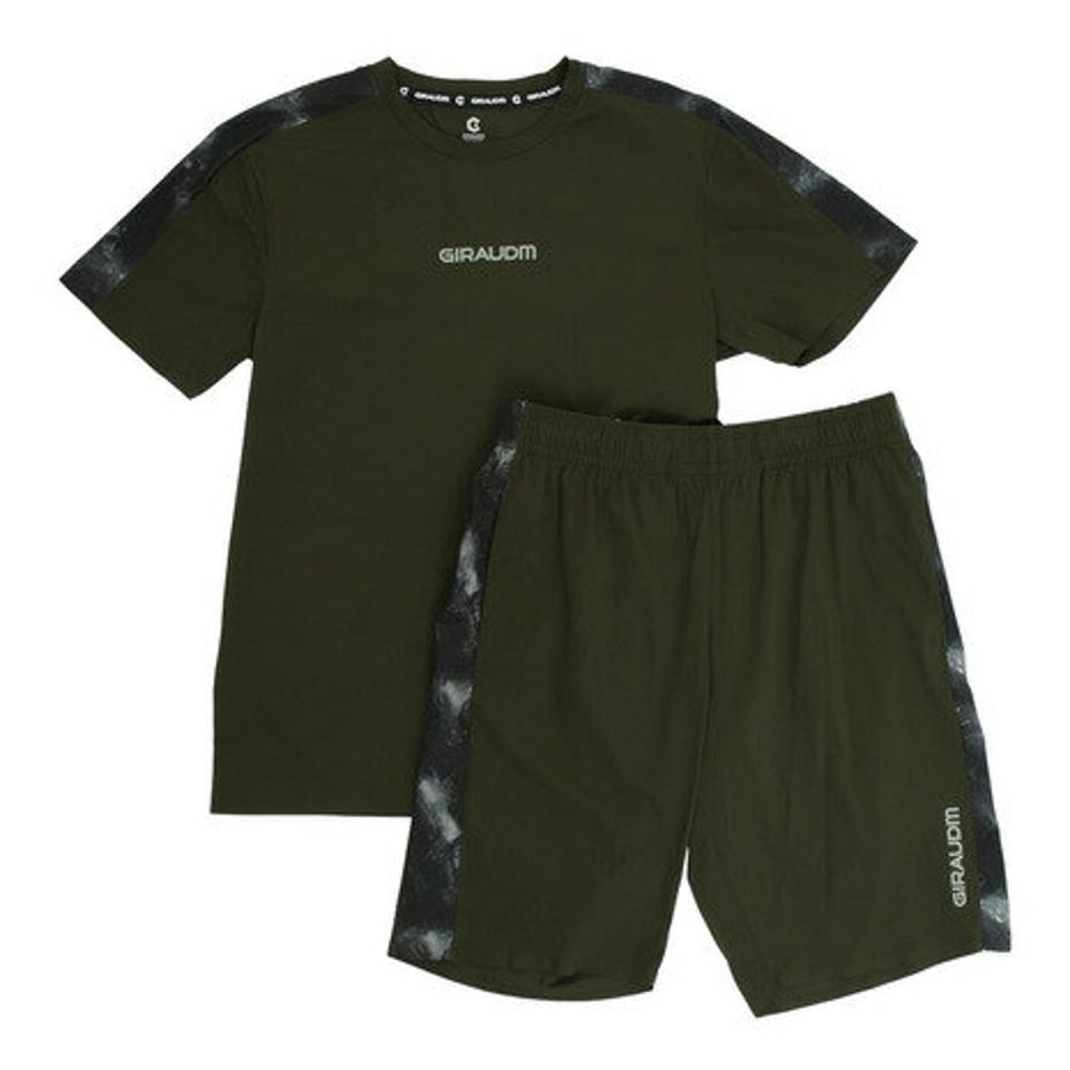 ジローム（GIRAUDM） ドライ 吸汗速乾 UVカット テッククロス Tスーツ 863GM1SD6721 KHK Tシャツ&ハーフパンツセット （メンズ）