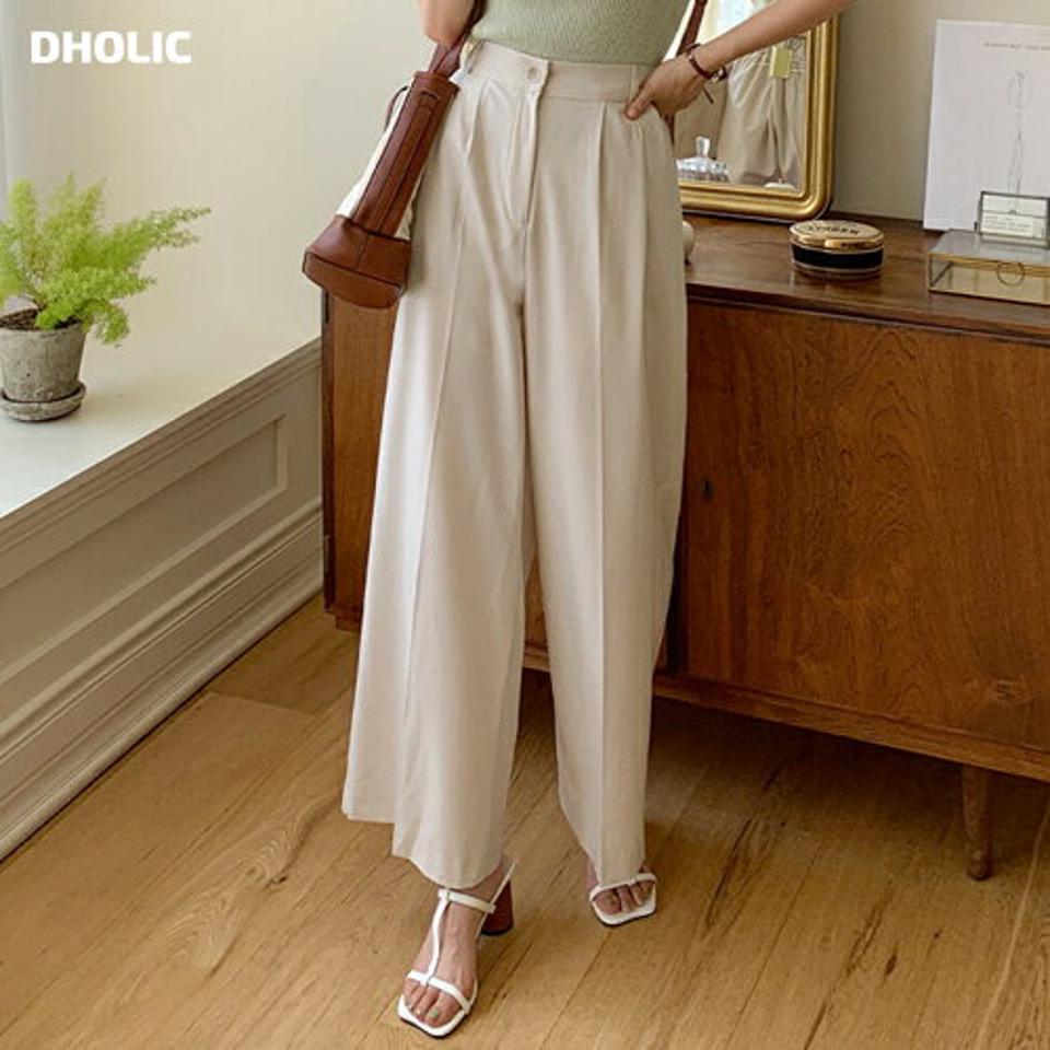 【10%OFF】ツータックワイドスラックス・全3色・t01137 レディース 【pt】スラックス パンツ ズボン ロングパンツ ワイドパンツ タック 単色 無地 シンプル ベーシック 大人 きれいめ オフィスカジュアル ストレート ハイウエスト 春 夏 韓国ファッション セール SALE