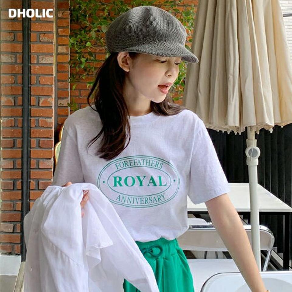 オーバルレタリング半袖Tシャツ・全4色・t01120 レディース 【tops】トップス Tシャツ ロゴT 半袖 ロゴ レタリング シンプル カジュアル ラウンドネック 春 夏 韓国ファッション
