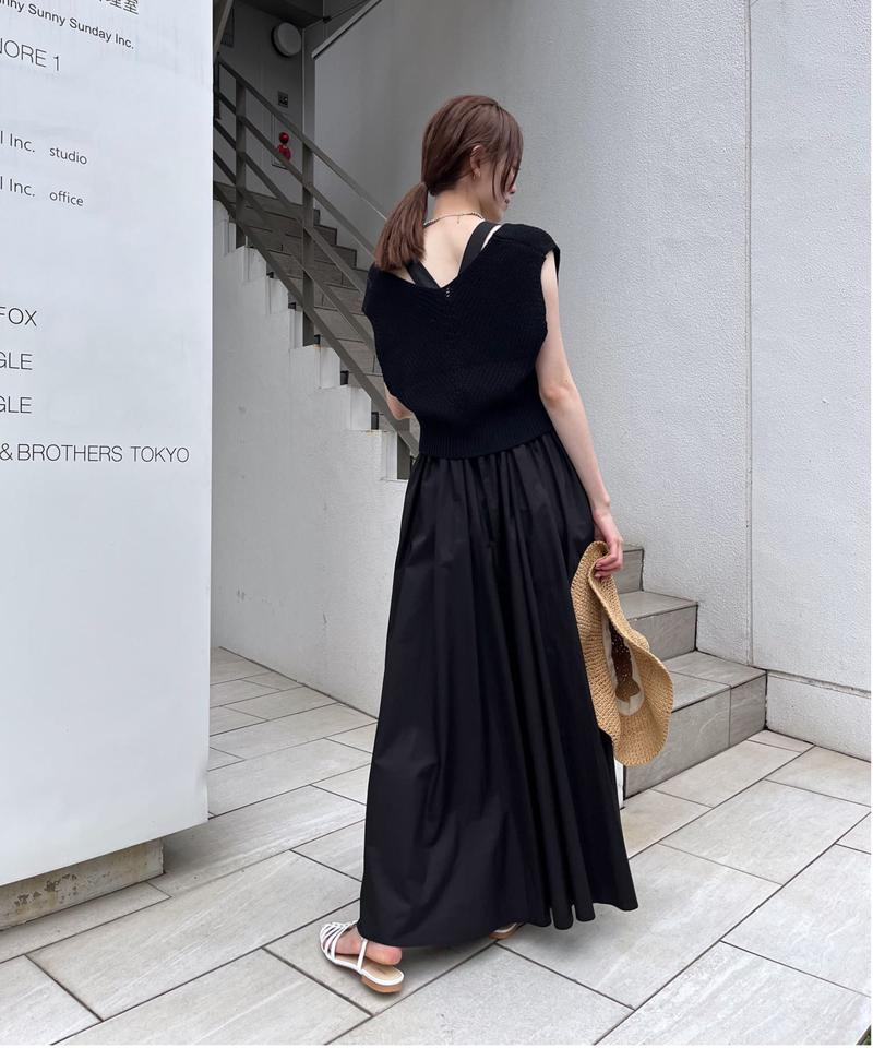 【2サイズ展開】ニットベストアメスリワンピースSET