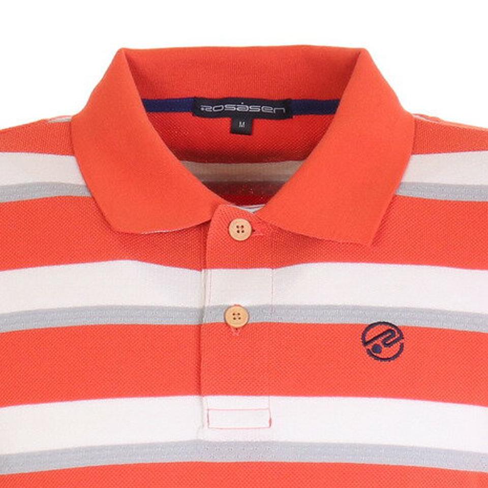 【7/17 9:59までエントリーでP5倍!】ROSASEN(メンズ)ゴルフウェア 編み替えボーダー半袖ポロシャツ 044-24245-036