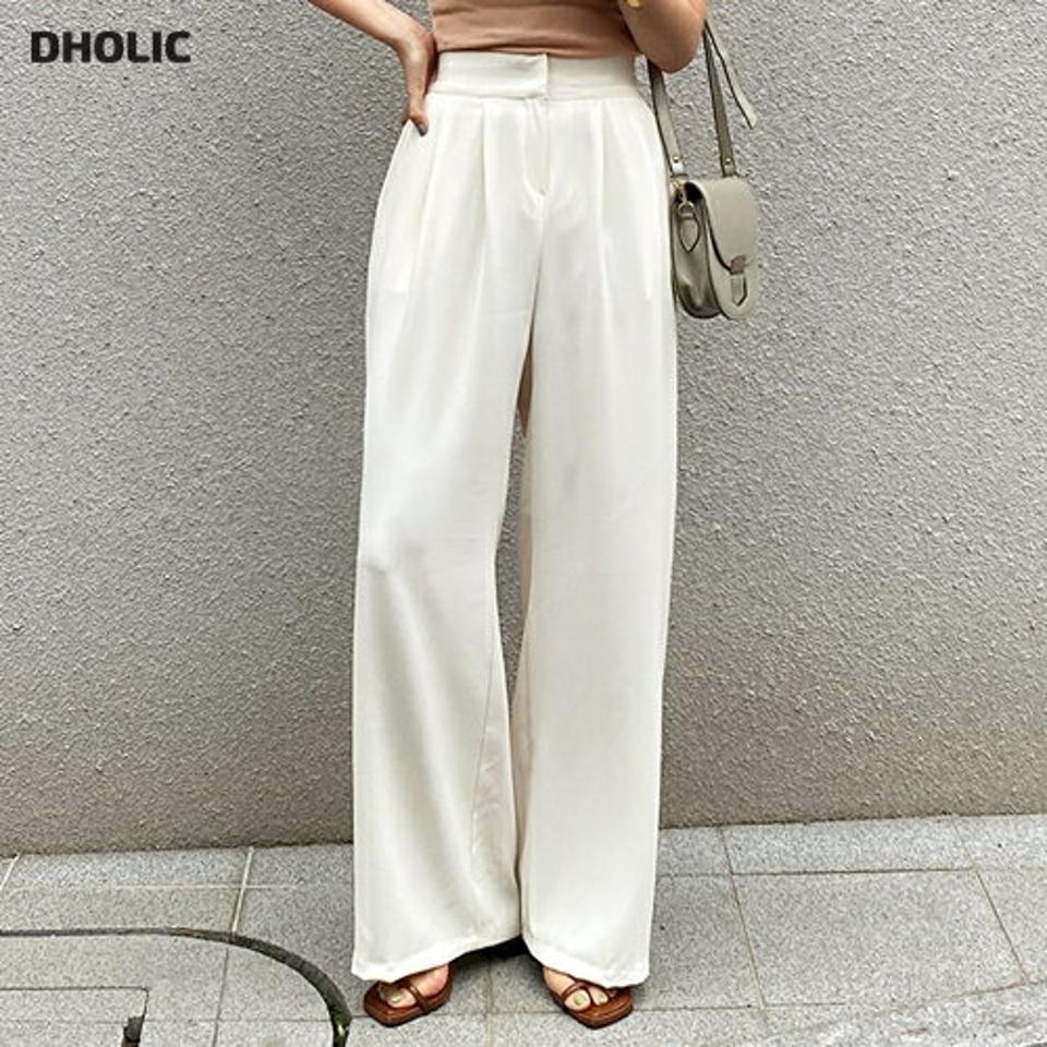 ワイドツータックスラックス・全3色・t67876 レディース 【pt】スラックス パンツ ズボン ロングパンツ タック ワイドパンツ 単色 無地 シンプル ベーシック 大人 きれいめ オフィスカジュアル ハイウエスト 会社 春 夏 韓国ファッション