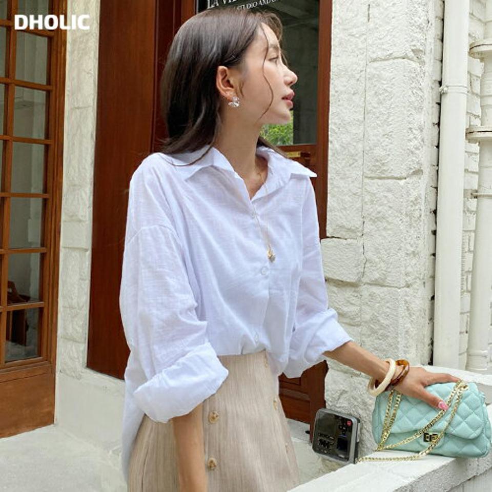 ギャザーワイドカフスシアーシャツ・全5色・t67857 レディース 【bl】トップス シャツ 長袖 シアー シースルー 透け感 ワイド ギャザー 単色 無地 シンプル ラフ ベーシック オーバーサイズ ゆったり アンバランス 春 秋 韓国ファッション