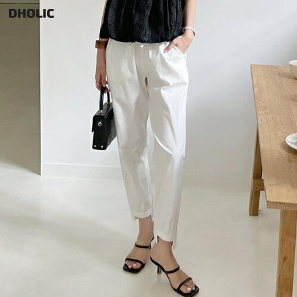 リネン混アンバランスジョガーパンツ・全3色・b00725 レディース 【pt】パンツ ロング丈 ジョガーパンツ リネン混 単色 無地 シンプル ベーシック ラフ スウェット 楽ちん 春 夏 カジュアル アンバランス 韓国ファッション ハイホリHIHOLLI