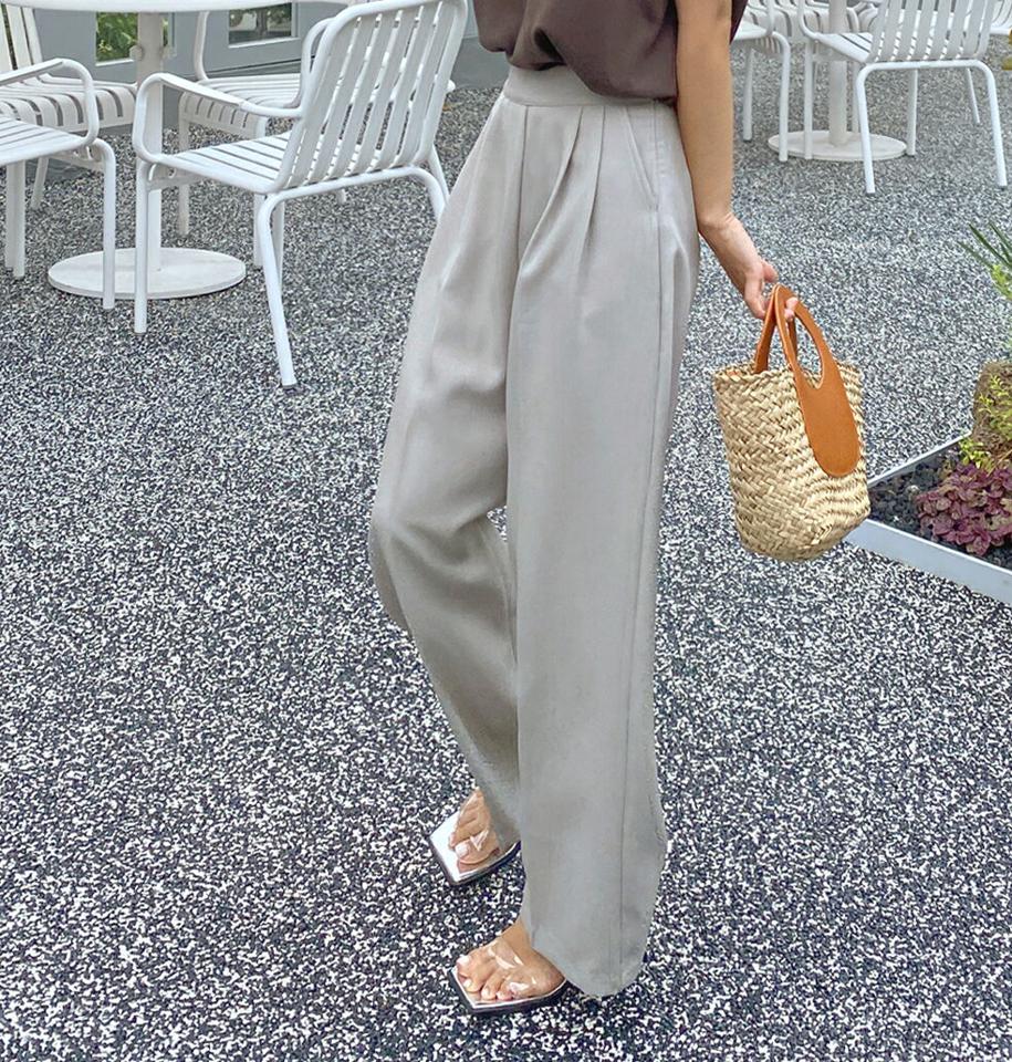 ハイウエストツータックスラックス・全3色・t67276 レディース 【pt】スラックス パンツ ズボン ロングパンツ ハイウエスト 単色 無地 シンプル 大人 きれいめ ふぉいすカジュアル 会社 ダーツ フルレングス ストレート 春 夏 韓国ファッション