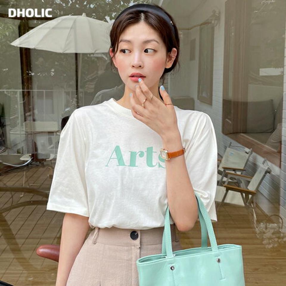 ArtsレタリングパフTシャツ・全3色・t67254 レディース 【tops】トップス Tシャツ 半袖 ハーフスリーブ ロゴ ロゴT パフスリーブ シンプル カジュアル ラフ ラウンドネック コットン 綿 春 夏 韓国ファッション