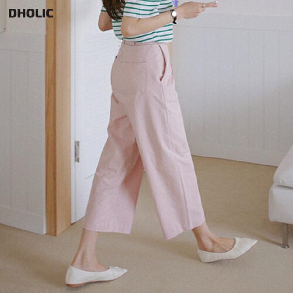 ピンタックコットンパンツ・全3色・t00367 レディース 【pt】パンツ ロング丈 単色 無地 シンプル ベーシック パステル 綿 コットン ピンタック ハイウエスト ワイド 春 夏 フェミニン カジュアル 大人 ピンク 韓国ファッション ハイホリHIHOLLI