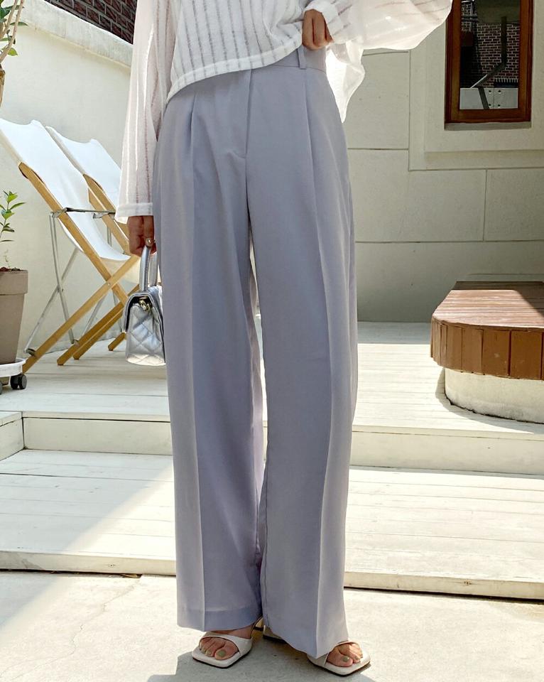 【10%OFF】ワンタックワイドスラックス・全3色・b66829 レディース 【pt】スラックス パンツ ズボン ロングパンツ ワイド ストレート ハイウエスト タック 単色 無地 シンプル ベーシック オフィスカジュアル フルレングス 春 夏 韓国ファッション PTセール