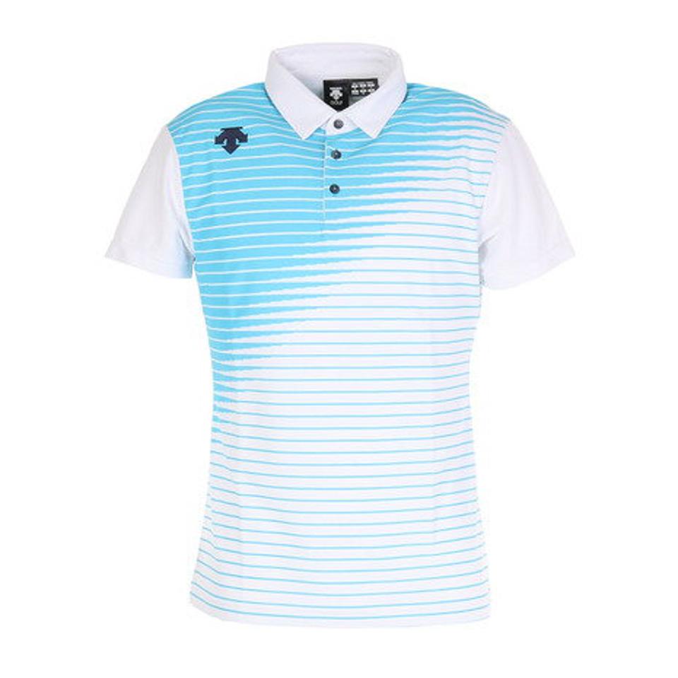 デサントゴルフ(DESCENTEGOLF) ゴルフウェア クーリストドライキューブライジングボーダープリントシャツ DGMPJA01OP-SA00 (メンズ)